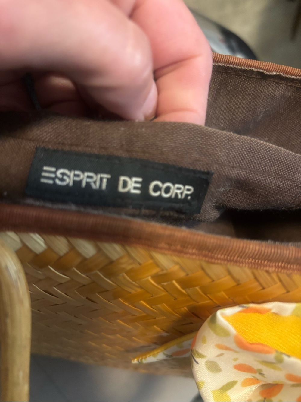 Esprit Vintage  Yellow Woven Straw Tote - Picture 2 of 5
